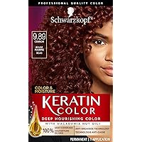 Schwarzkopf Keratin Color Permanent Hair Dye Cream, 9.89 Crimson, 1 Application - Salon Inspired Hair Color Enriched with Keratin and Macadamia Nut Oil - Hair Dye with Pre-Serum, all Hair Types