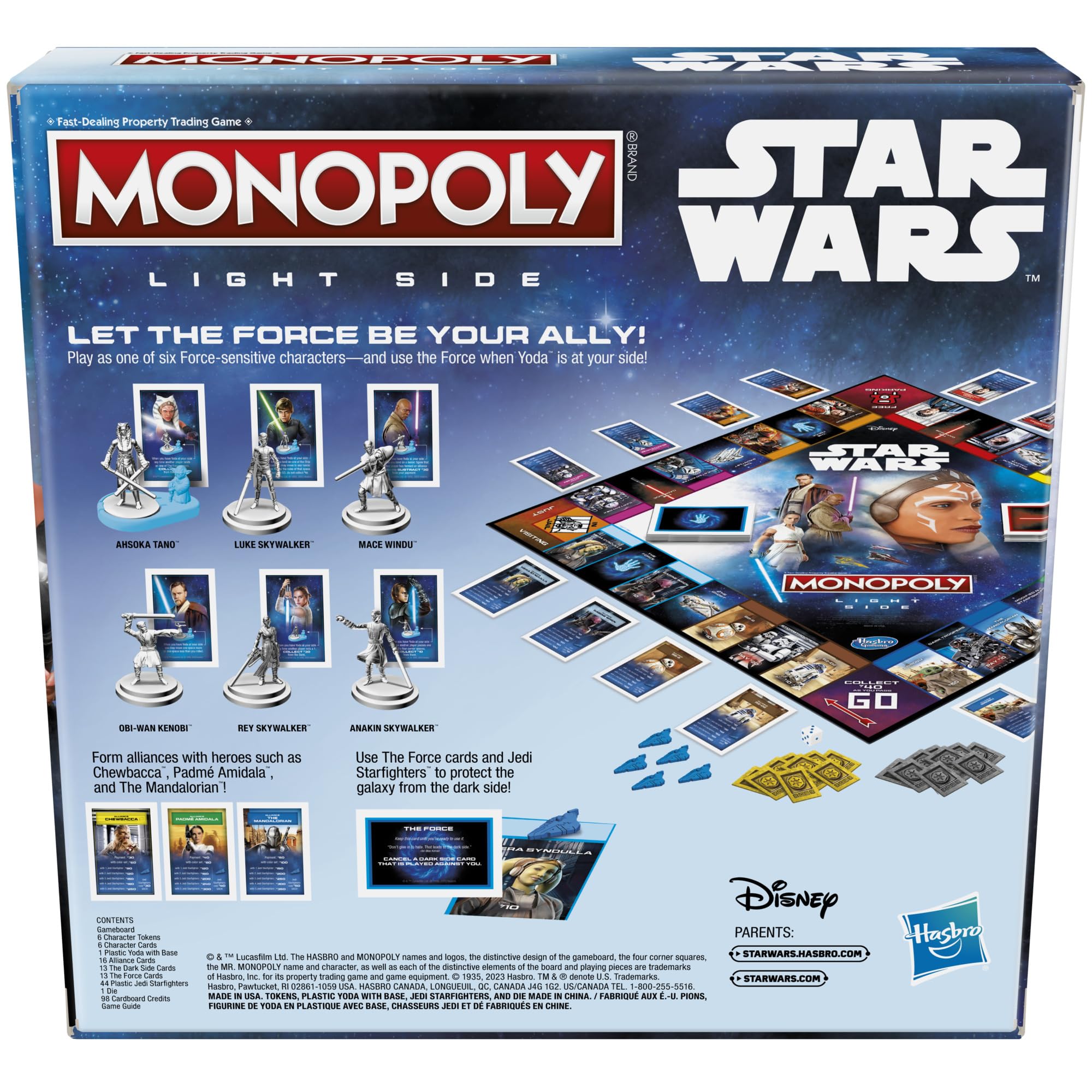 Monopoly: Star Wars Light Side Edition Board Game for Families and Kids Ages 8 and Up, Star Wars Jedi Game for 2-6 Players, Family Games