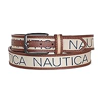 Nautica Men's Bold Fashion and Dress Leather Belt with Metal Buckle