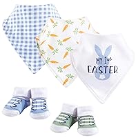 Hudson Baby Unisex BabyCotton Bib and Sock Set