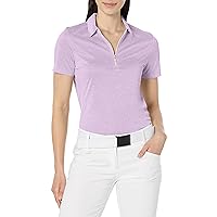 Callaway Women's Quarter Zip Short Sleeve Heather Golf Polo Shirt, Moisture-Wicking, Lightweight Soft Fabric