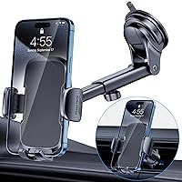 Phone Holder Car [Military-Grade Suction] Universal Car Phone Holder [Thick Case Friendly] Automobile Accessories Dashboard Air Vent Windshield Phone Mount Fit for iPhone Android Smartphones (brown)