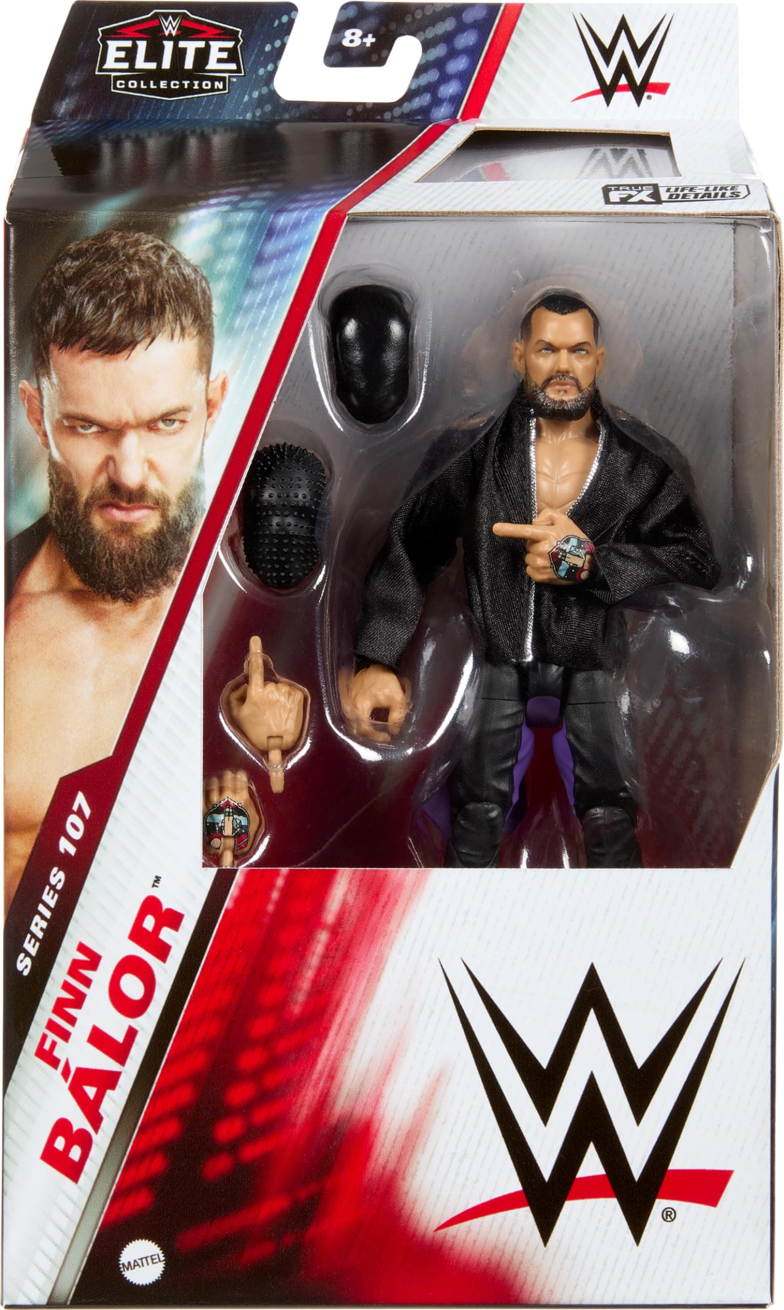 Mattel WWE Elite Action Figure & Accessories, 6-inch Collectible Finn Balor with 25 Articulation Points, Life-Like Look & Swappable Hands