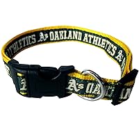 MLB Oakland Athletics Licensed PET COLLAR- Heavy-Duty, Strong, and Durable Dog Collar. Available in 29 Baseball Teams and 4 Sizes
