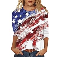 Patriotic Shirts for Women Lightning Deals of Today Prime 4Th July Tops Womens Shirt Summer Funny American Flag Business Casual Tie Dye America Festival Outfits Western Sequin Black (Blue，XL)