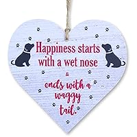 CARISPIBET Happiness Starts with a Wet Nose and Ends with a Waggy Tail Home Signs for Dog Pet Lovers Wall Decor 5