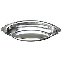 Winco Stainless Steel Oval Au Gratin Dish, 15-Ounce