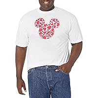 Disney Classic Mickey Hearts Fill Men's Tops Short Sleeve Tee Shirt
