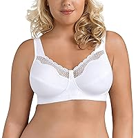 Exquisite Form 5100535 Fully Cotton Soft Cup Wireless Full-Coverage Bra with Back Closure & Lace