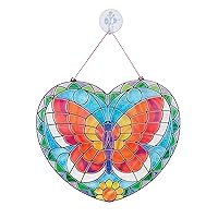 Stained Glass Made Easy Activity Kit: Butterfly - 140+ Stickers - Kids Sticker Stained Glass Craft Kit; Sun Catchers For Kids Ages 5+
