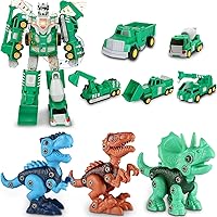 Laradola Toys for 3 4 5 6 7 8 Year Old Boys, Take Apart Dinosaur Toys for Kids 3-5 with 5 in 1 Construction Transform Robot Toy Cars for Kids, Birthday Easter Gifts for Boys Girls Kids