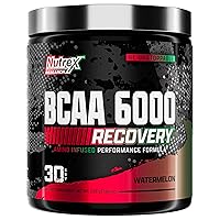 Nutrex Research - BCAA Powder 6000 Amino Acid - 6 Grams of BCAAs Amino Acids Supplement for Post Workout Recovery & Muscle Growth - Amino Energy Workout Recovery Drink (Watermelon - 30 Servings)