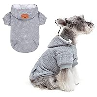 BEAUTYZOO Small Dog Hoodie Sweater with Pockets, Dog Clothes for Small Medium Dogs Boy Girl, Waffle-like Laminated Cotton Pet Coats with Hat and Leash Hole, All Weather Coat for Puppy Doggie Chihuahua
