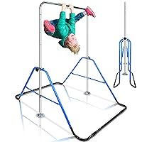 Kids Gymnastics Bar Adjustable Height Foldable Expandable Horizontal Gymnastic Training Equipment for Home, Indoor Toddlers Gym Set Monkey Bar Fun