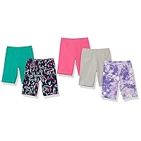 Amazon Essentials Girls and Toddlers' Midi Bike Shorts (Previously Spotted Zebra), Pack of 5