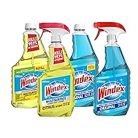 Glass and Multisurface Cleaners Bundle - Includes 23 fl oz Original Blue Glass Cleaner Spray and 32 fl oz refill, and 23 fl oz Disinfectant Cleaner - Multisurface Spray and 32 fl oz Refill