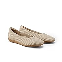 VIVAIA Margot CloudWalker Women's Casual Flats Slip on Washable Ballet Flats Shoes Comfortable Square-Toe Style Almond