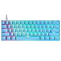 GK61s Mechanical Gaming Keyboard - 61 Keys Multi Color RGB Illuminated LED Backlit Wired Programmable for PC/Mac Gamer (Gateron Mechanical Black, Blue)