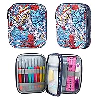 Crochet Hook Case(5.5 * 6.8 ''), Travel Storage Bag for Sewing Crochet Hooks, Lighted Hooks, Needles and Accessories (Purple)