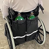 Oxygen Cylinder Bag for Wheelchair - O2 Tank Backpack Holder for D and E Cylinders Bottle, Dual and Portable, 27