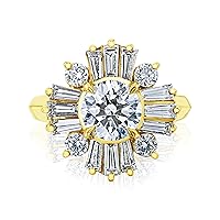 Kobelli Lab Grown Diamond (HI/SI) Ballerina Halo Engagement Ring 14k Gold