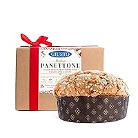 Giusto Sapore Classic Fruit Topped Sicilian Panettone with Sugar Glaze and Almonds, Gift Box, Imported from Italy and Family Owned - 35.2oz