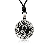 Astrology Sign Horoscope Silver Pewter Charm Necklace Pendant Jewelry