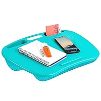LAPGEAR MyDesk Lap Desk with Device Ledge and Phone Holder - Turquoise - Fits up to 15.6 Inch Laptops - Style No. 44449
