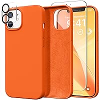 Magnetic Silicone for iPhone 12 Case and iPhone 12 Pro Case, [Compatible with Magsafe][Screen Protector + Camera Lens Protector], Microfiber Lining Shockproof Protective Cover 6.1