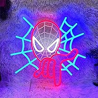 Spider Man Neon Sign Perfect For Bedroom,Home,Room Wall Decor,Spider Man Sign For Boy's Room,Girl's Room,Boyfriend's Gift,Merry Christmas Gifts INSNEnN