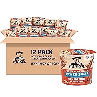 Instant Oatmeal Express Cups 50% Less Sugar, Cinnamon Pecan, 1.41 Ounce (Pack of 12)