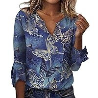 Fall Shirts Women’s Long Sleeve Tops Striped Casual Loose Blouses T Shirts Women Tunic Sweater Tunics for Women Fashion 2022 Blue Workout Tops for Women