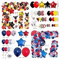 142pcs Mickey Mouse Balloons Garland Kit, and 142Pcs Red White and Blue Balloon Arch Garland Kit