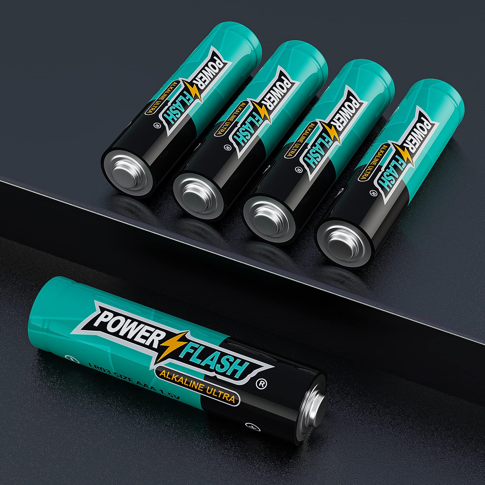 POWER FLASH AAA Batteries, 100 Count Maximum Power Ultra Long-Lasting Alkaline Triple A Battery, Leakproof Design, 10 Years Shelf Life