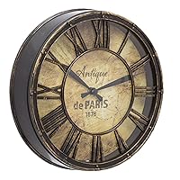 Carousel Home 20cm Wall Clock Antique Effect Distressed Round Clock | Antique de Paris Wall Mounted Clock | Vintage Style Wall Clock