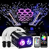 Starlight Headliner Kit, Upgraded 20W Dual Color Dual Head Twinkle Fiber Optic Starlight kit, 1000pcs*0.03in*13.1ft Star Lights for Car Headliner with APP/Remote Control