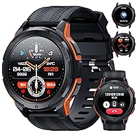 BT10 Military Smart Watch for Men(Answer/Dial),5ATM Waterproof Rugged Fitness Tracker Smartwatch,1.43'AMOLED HD Display,Tactical Sports Watch,123+Sport Modes,24H Health Monitor,for iOS/Android