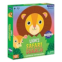Mudpuppy Lion's Safari Search Cooperative Game from Memory Matching Game with 1 Game Board, 1 Lion Mat, 1 Sun Token, 20 Grass Shaped Tiles & Fun Facts, Perfect for Family Game Night, 3+
