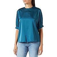 The Drop Women's Sapphire Blue Puff Sleeve Top by @balamoda