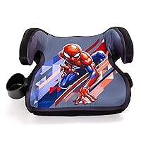 KidsEmbrace Marvel Avengers Spider-Man Stance Pose Abstract Pattern Backless Booster Car Seat with Seatbelt Positioning Clip, Red, Blue, and Grey