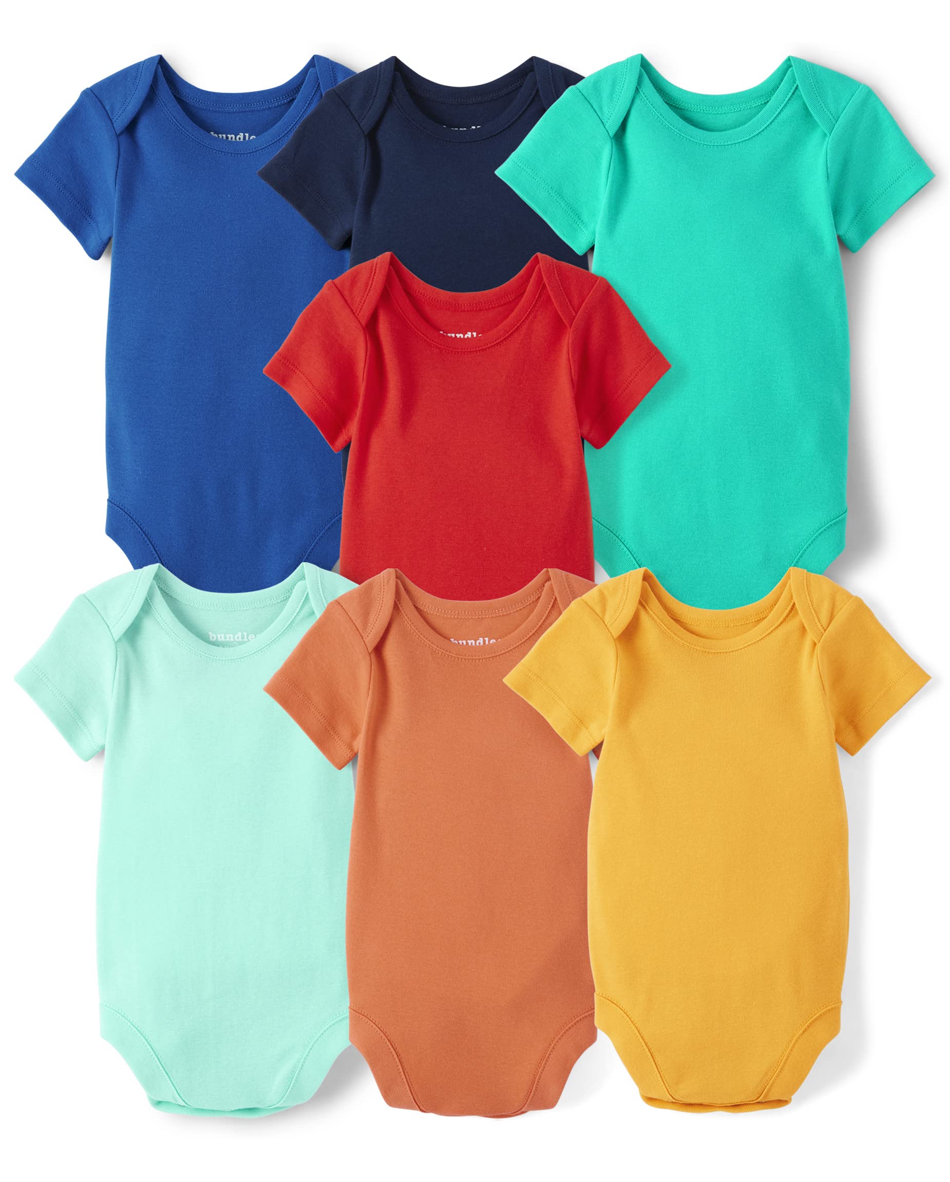 The Children's Place baby-boys Short Sleeve 100% Cotton Bodysuits 7 Pack