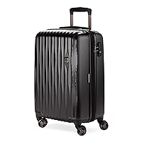 SwissGear 7272 Energie Expandable Hardside Luggage with Spinner Wheels and TSA Lock, Black, Carry-On 19-Inch