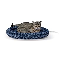Thermo-Kitty Fashion Splash Indoor Heated Cat Bed, Heated Bed for Dogs or Cats with Removable Waterproof Heater Blue Large 16 X 22