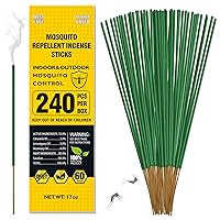 Mosquito Repellent Outdoor Patio, 240 PCS Natural Plant-Based Citronella Oil Incense Sticks Indoor Home Pet Family Safe, DEET Free Bug Insect Control Repellent for Yard Garden Camping Fishing