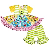 Angeline Baby Toddler Little Girls Happy Spring Easter Persnickety Outfits - Dress & Capris or Leggings