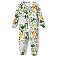 The Children's Place Baby Boys' and Toddler Long Sleeve 100% Cotton Zip-Front One Piece Pajama