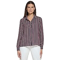 Tommy Hilfiger Women's Blouse Solid Long Sleeve Work Shirts