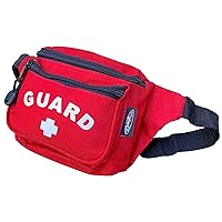 Kemp USA – Lifeguard Fanny Pack/Hip Pack with GUARD Logo - Water-Resistant and Durable Waist Bag for Medical Supplies & Lifeguard Gear - Red