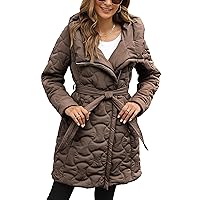 Bellivera Womens Diamond Quilted Lightweight Puffer Jacket Spring and Winter Padded Coat with Hood