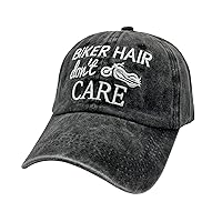 Biker Hair Don't Care Hat for Women, Denim Washed Adjustable Baseball Cap
